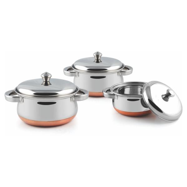 sy-kitchenware stainless steel cookware set silver