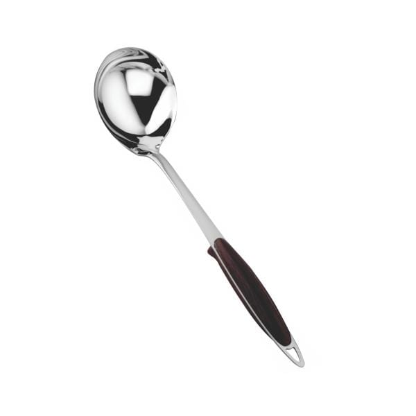 Stainless Steel Ladle (Design: Woody Handle Pearl No. 13)