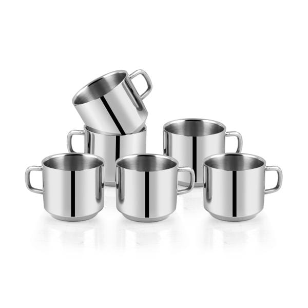 PNB Kitchenmate Double Wall Tea Mug Set Of 6 Pieces - PNB Kitchenmate